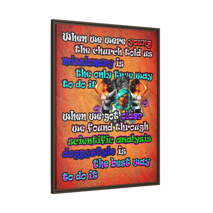 doggystyle - framed canvas art (burnt orange)