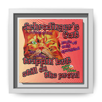 schrodinger's cat - framed canvas art (yellow-orange wave)