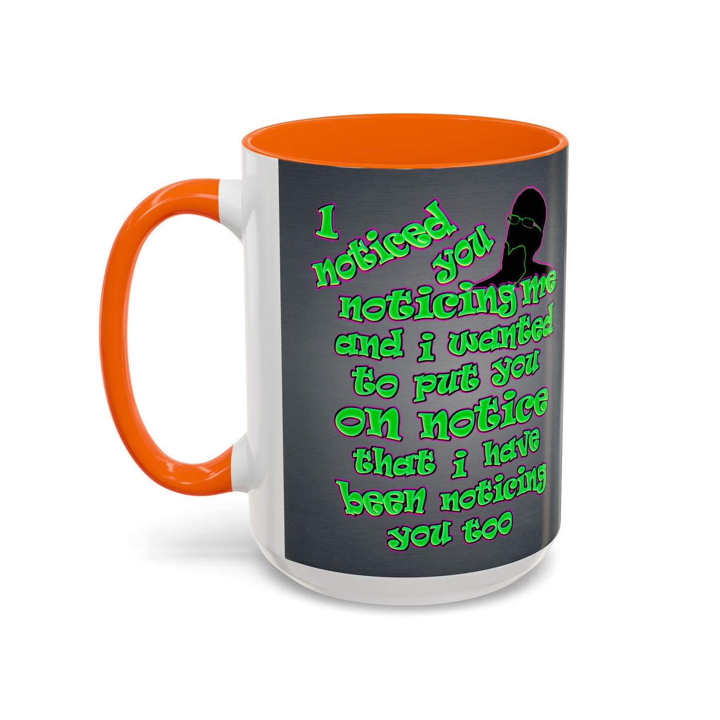 noticed you noticing - Accent Mug (grey-light grey)