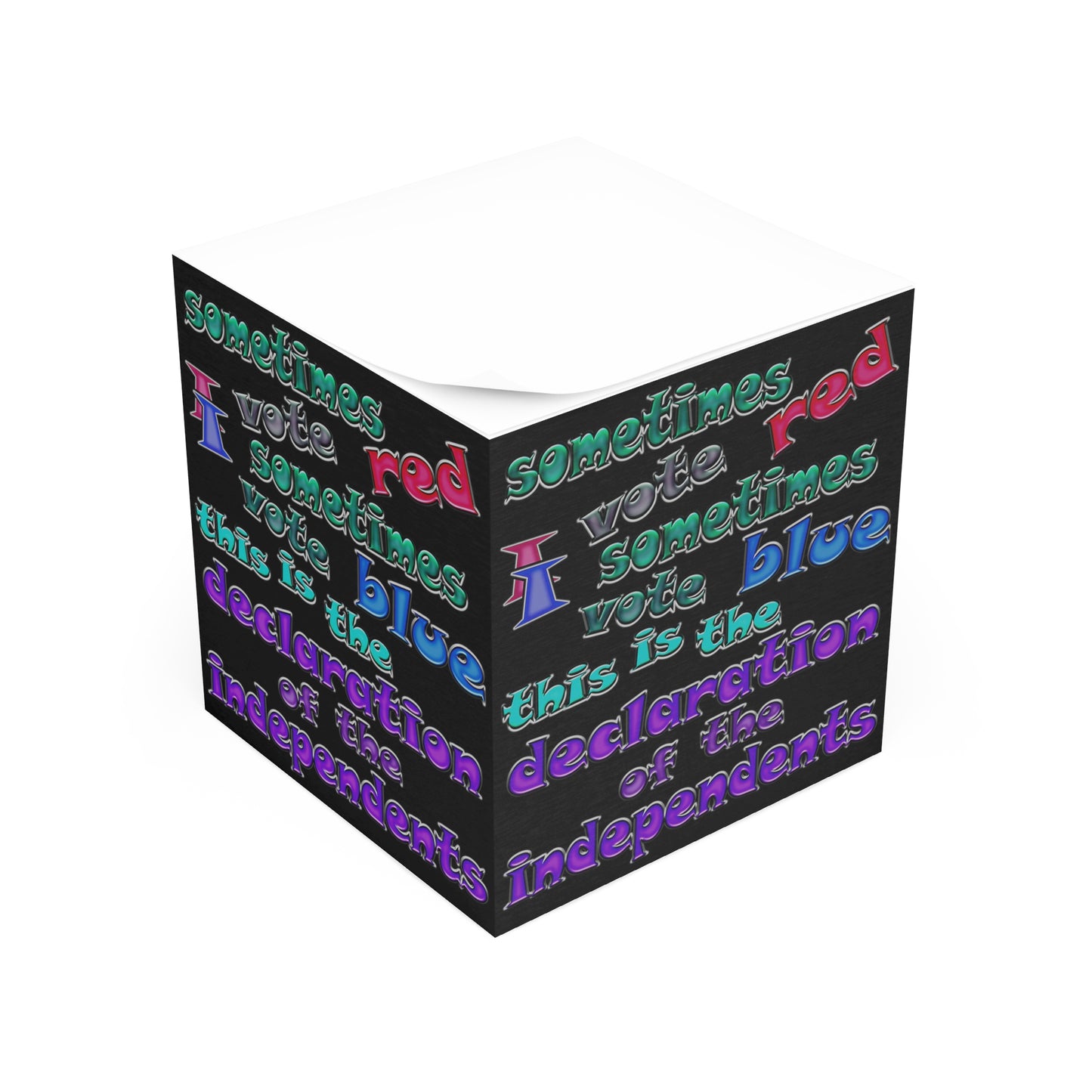declaration of the independents - note cube (black)