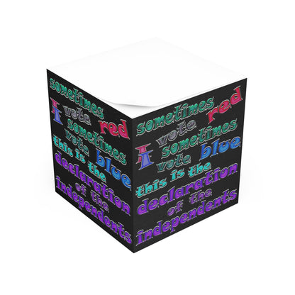 declaration of the independents - note cube (black)