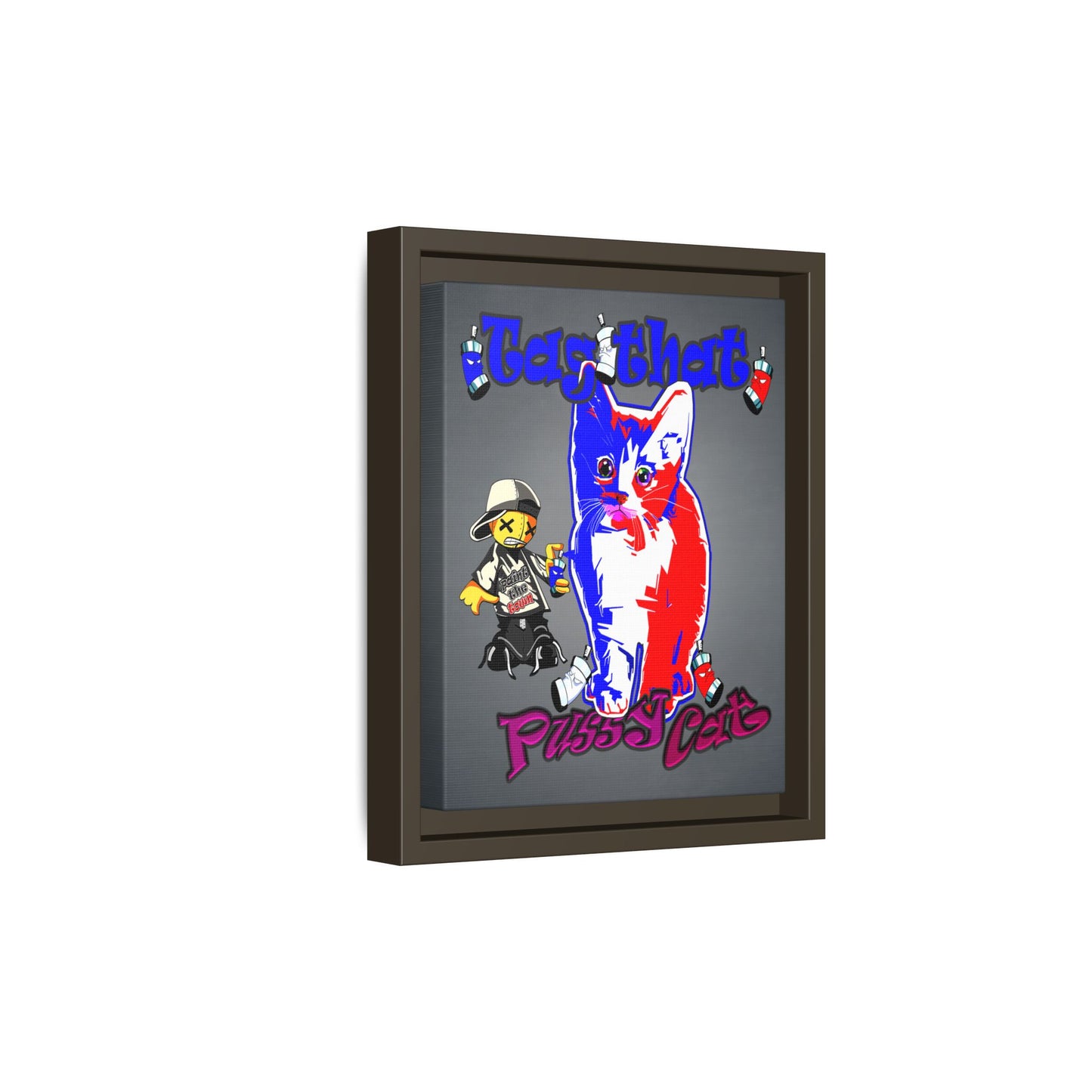tag that - framed canvas art (grey-light grey)
