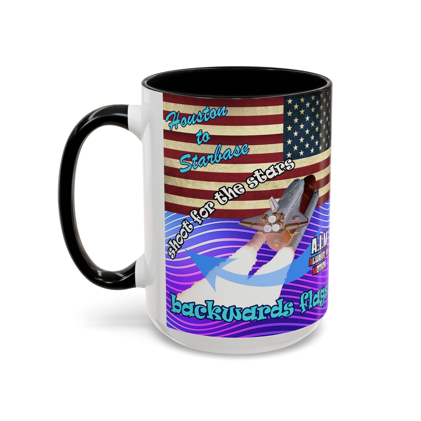 shoot for the stars - Accent Mug (purple wave)