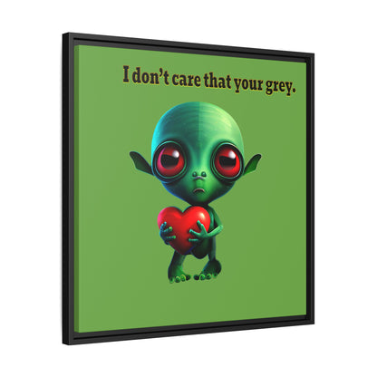 I don't care that your grey - framed canvas art (green)