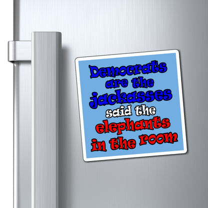 donkeys and elephants - Magnets - (light blue)