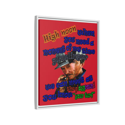 high noon - framed canvas art (dark red)