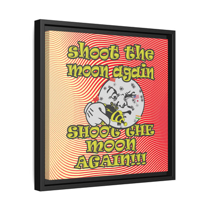 shoot the moon again - framed canvas art (yellow-orange wave)