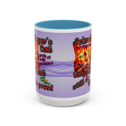 schrodinger's cat - Accent Mug (light blue-pink wave)