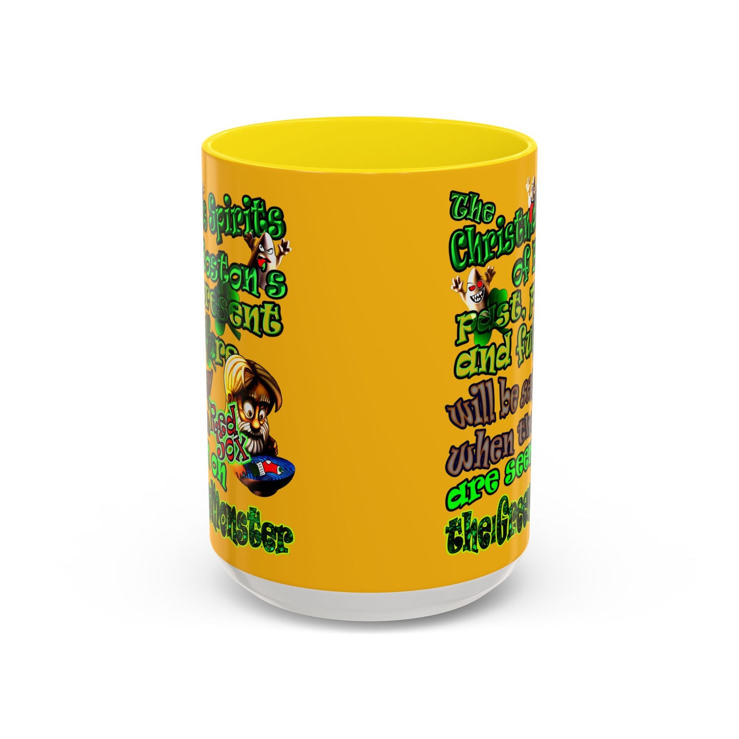 christmas spirits of boston - Accent Mug (yellow)