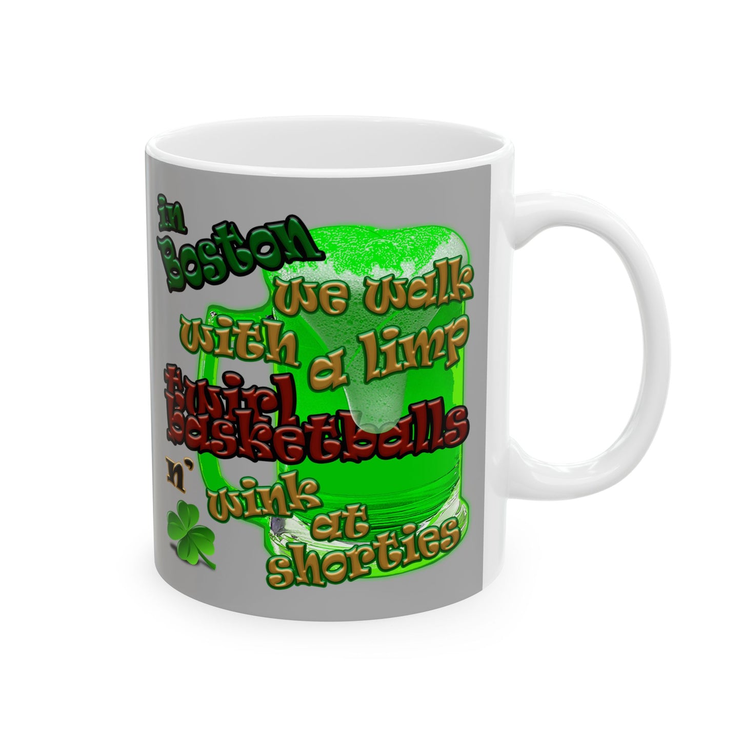 celtics logo - White Mug (light grey)