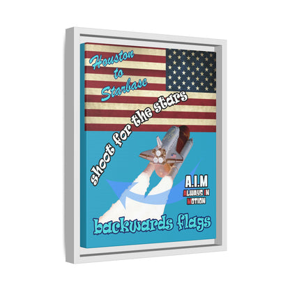 shoot for the stars - framed canvas art (turquoise)