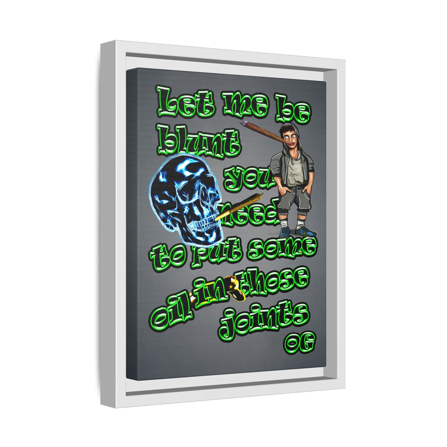 og - framed canvas art (grey-light grey)