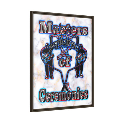 em cee squared - framed canvas art (white marble)