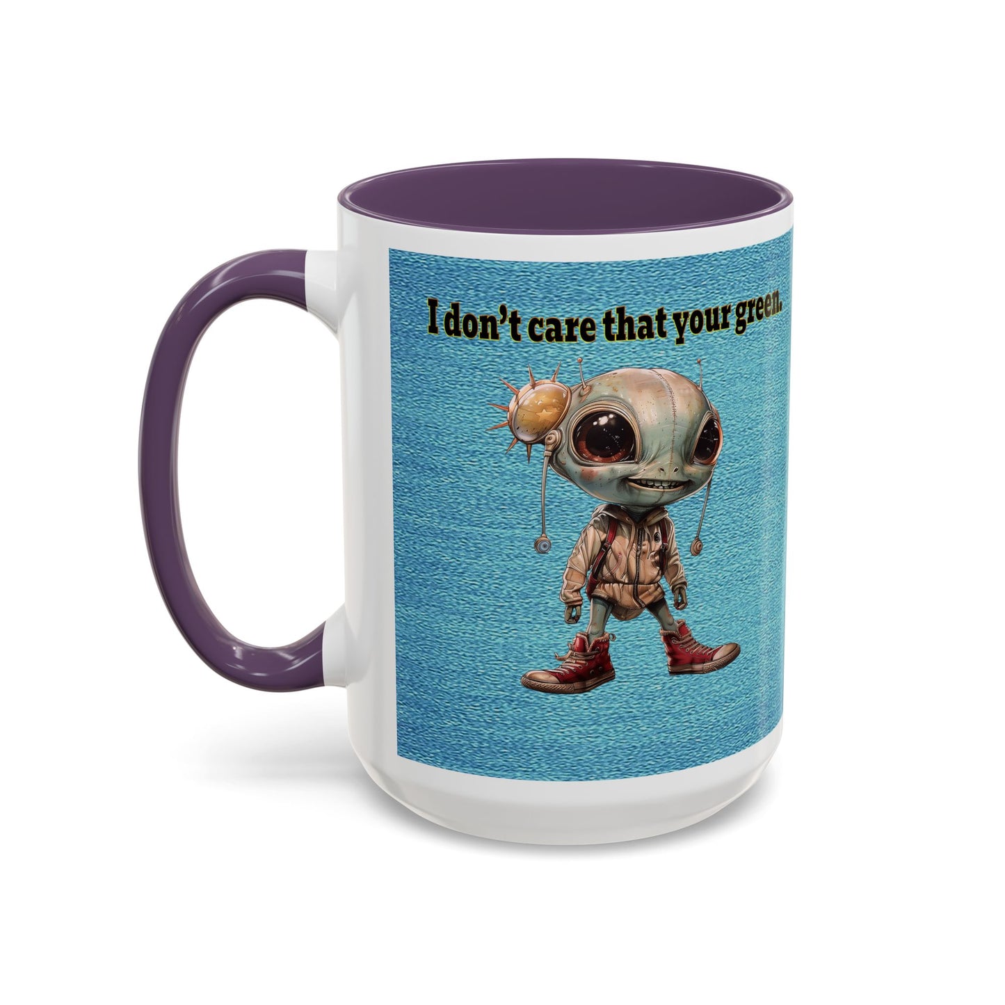I don't care that your grey - Accent Mug (faded blue)
