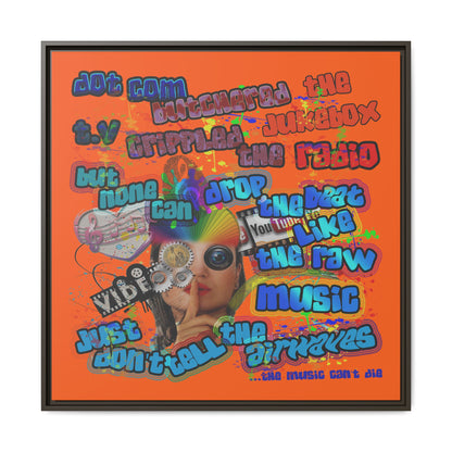 drop the beat - framed canvas art (orange)