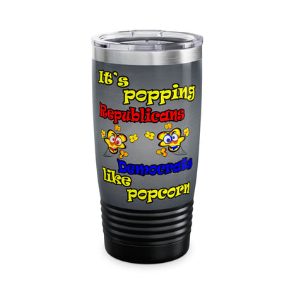 popping like popcorn - Ringneck Tumbler, 20oz (grey-light grey)