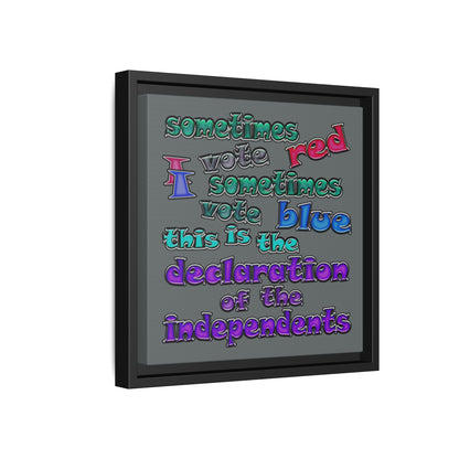declaration of the independents - framed canvas art (dark grey)