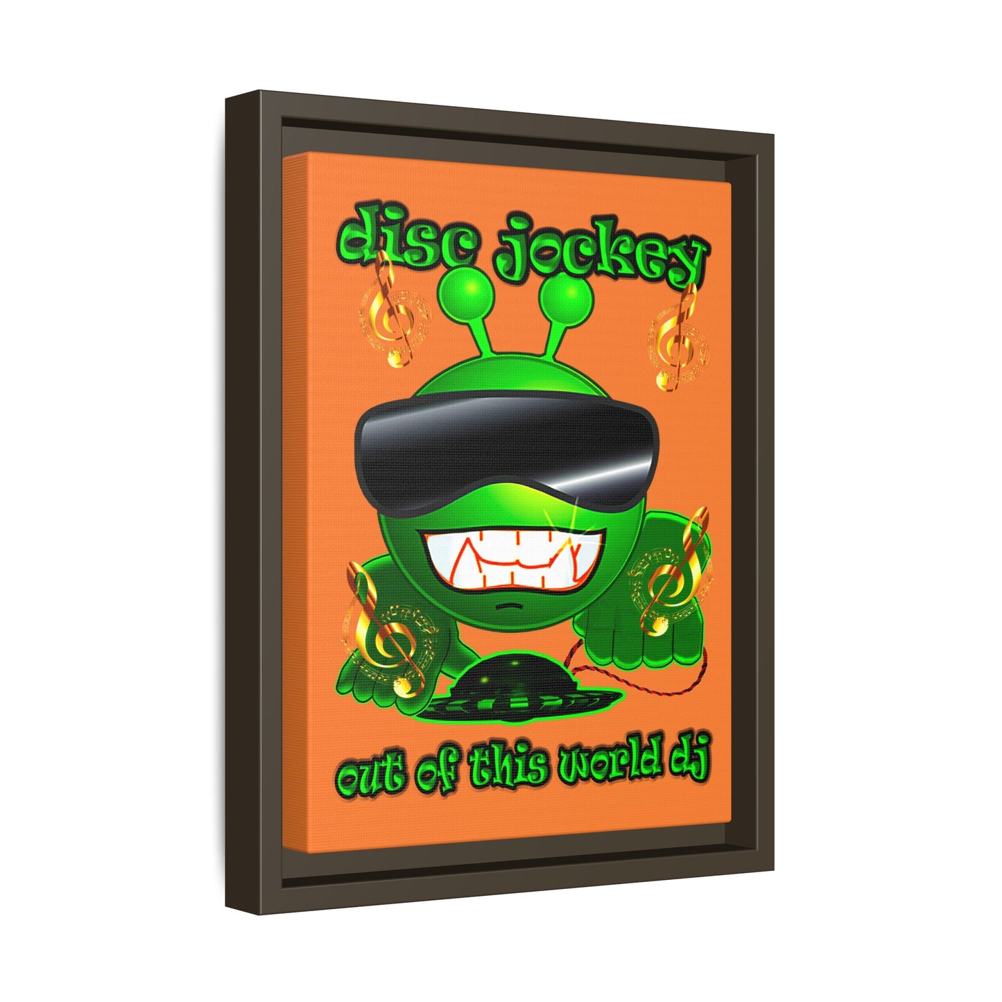 disc jockey - framed canvas art (crusta)