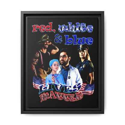 rw&b lives matter - framed canvas art (black)