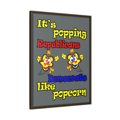 popping like popcorn - framed canvas art (dark grey)