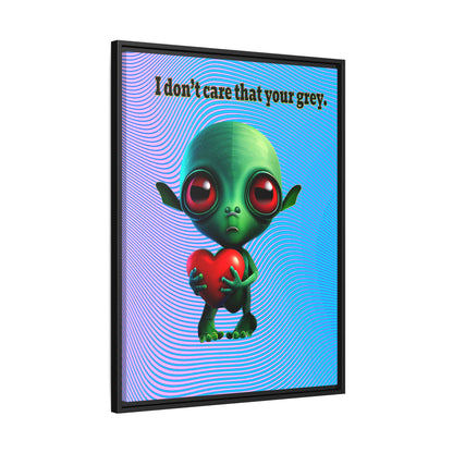 I don't care that your grey - framed canvas art (light blue-purple wave)