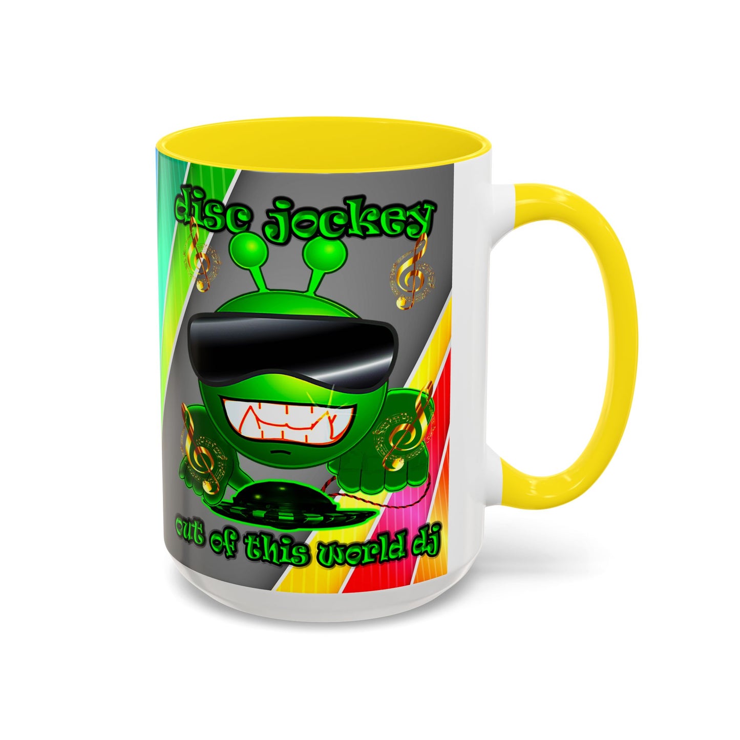 disc jockey - Accent Mug (rainbow split)