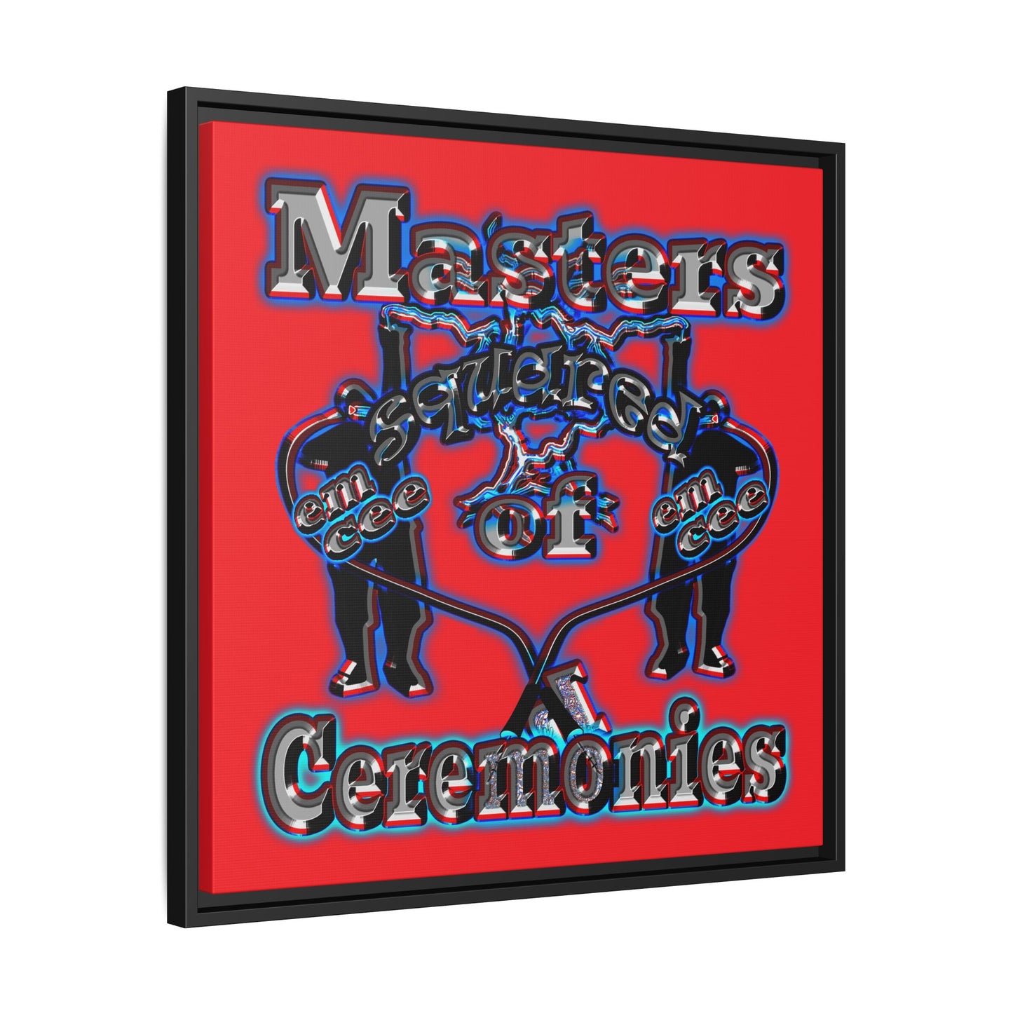 em cee squared - framed canvas art (red)
