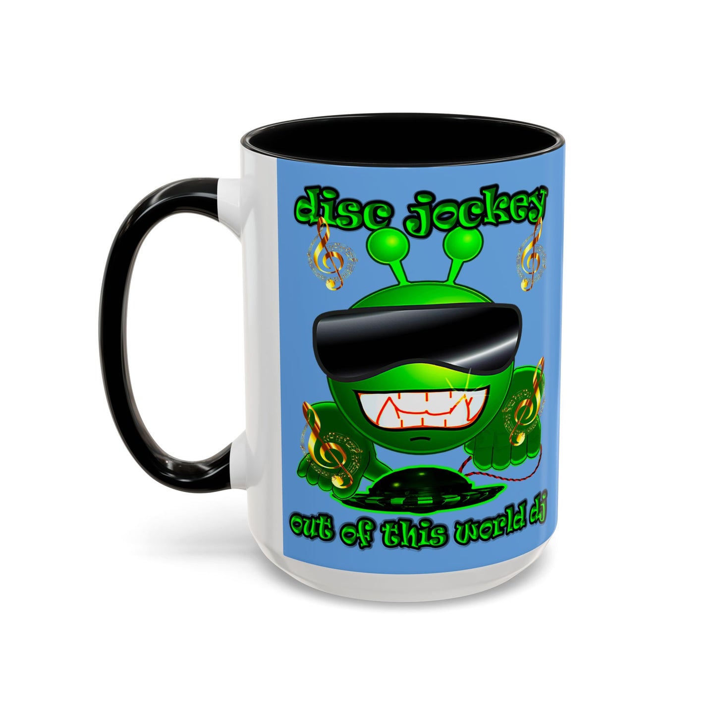 disc jockey - Accent Mug (light blue)