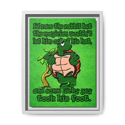turtle race - framed canvas art (green turf)