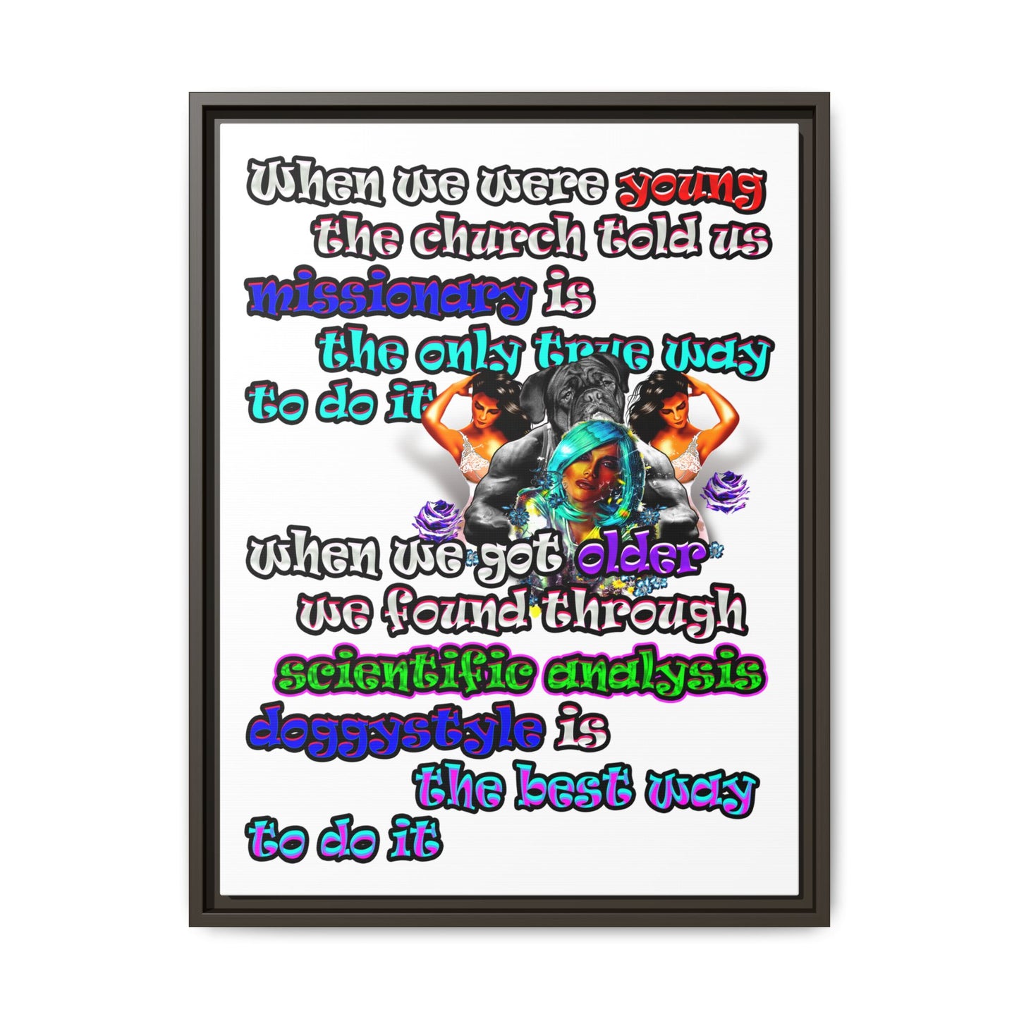doggystyle - framed canvas art (white)