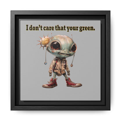 I don't care that your green - framed canvas art (light grey)