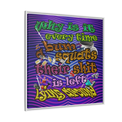the bum's shit - framed canvas art (purple wave)