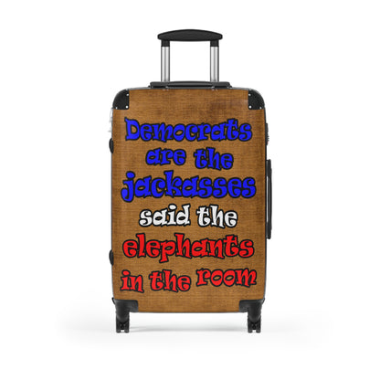 donkeys and elephants - Suitcase (brown papyrus)