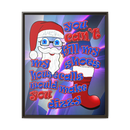 santa's shoes - framed canvas art (grey-pink wave)