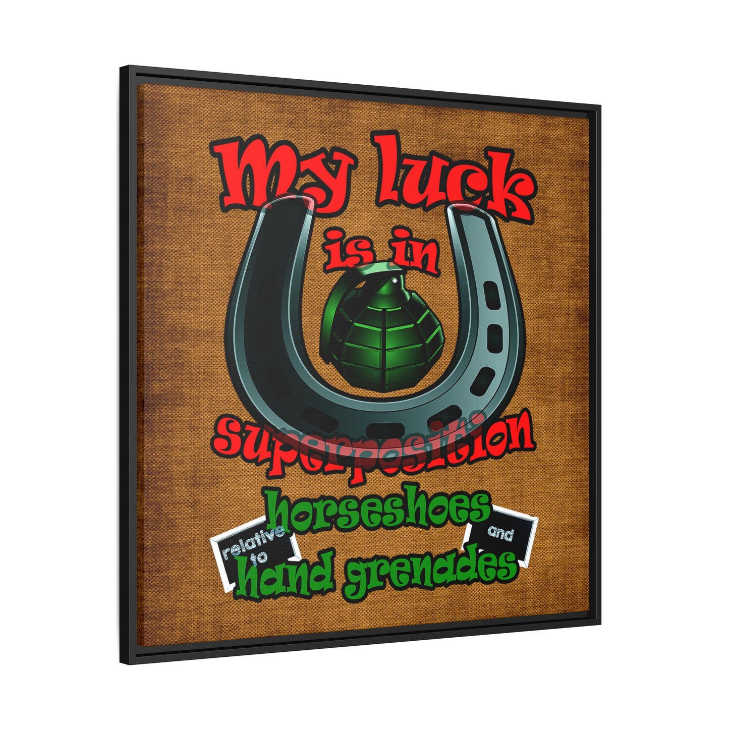 my luck - framed canvas art (brown papyrus)