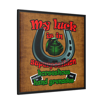 my luck - framed canvas art (brown papyrus)