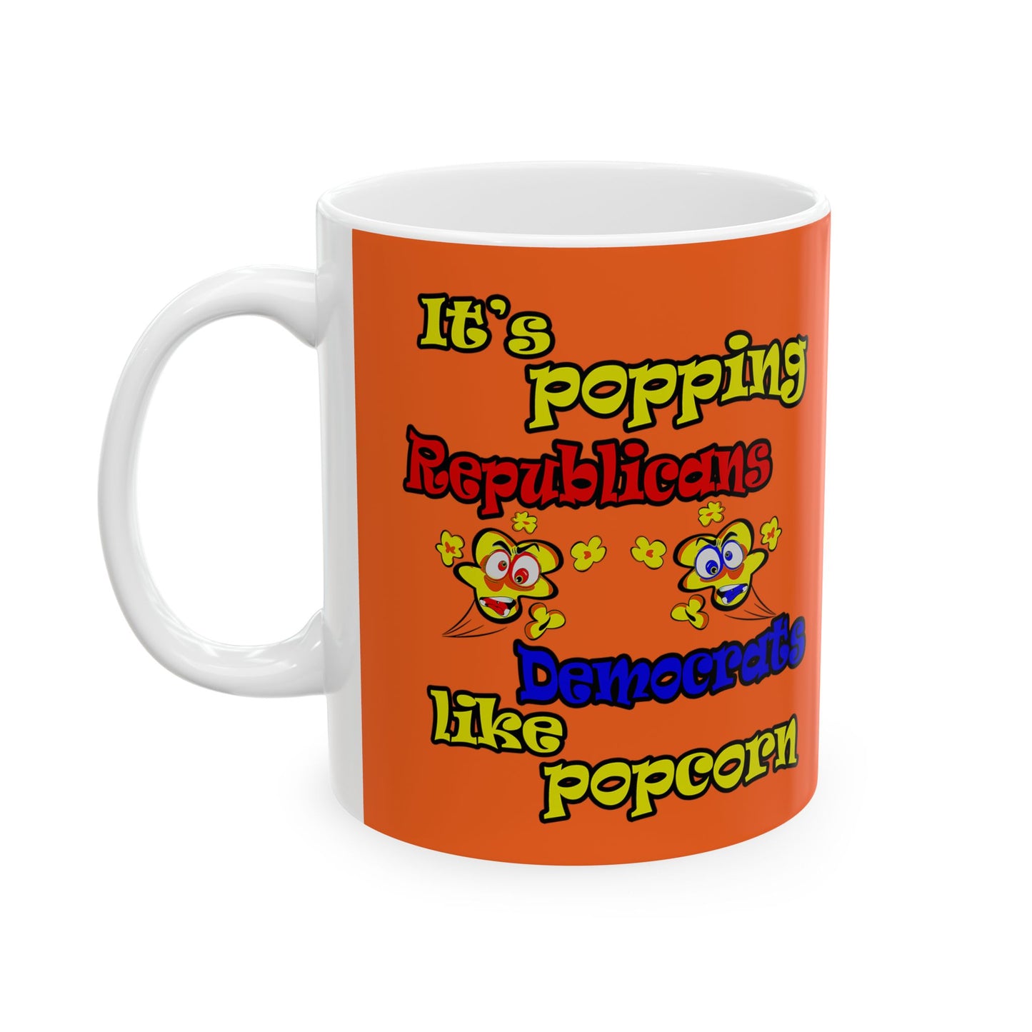 popping like popcorn - White Mug (orange)