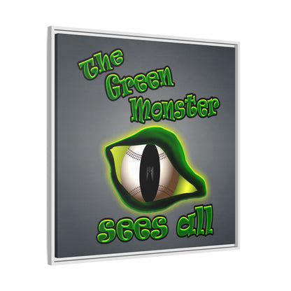 green monster - framed canvas art (grey-light grey)