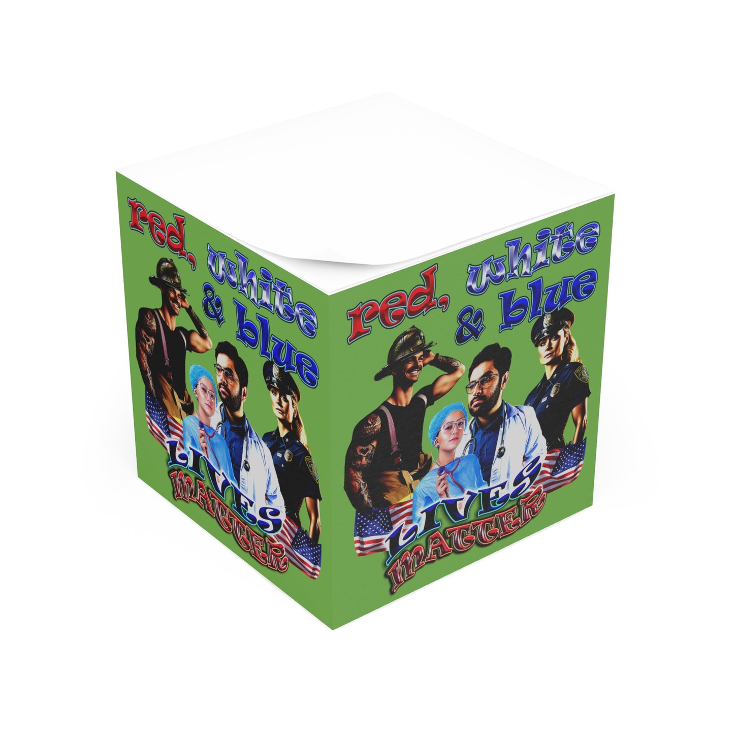 rw&b lives matter - note cube (green)