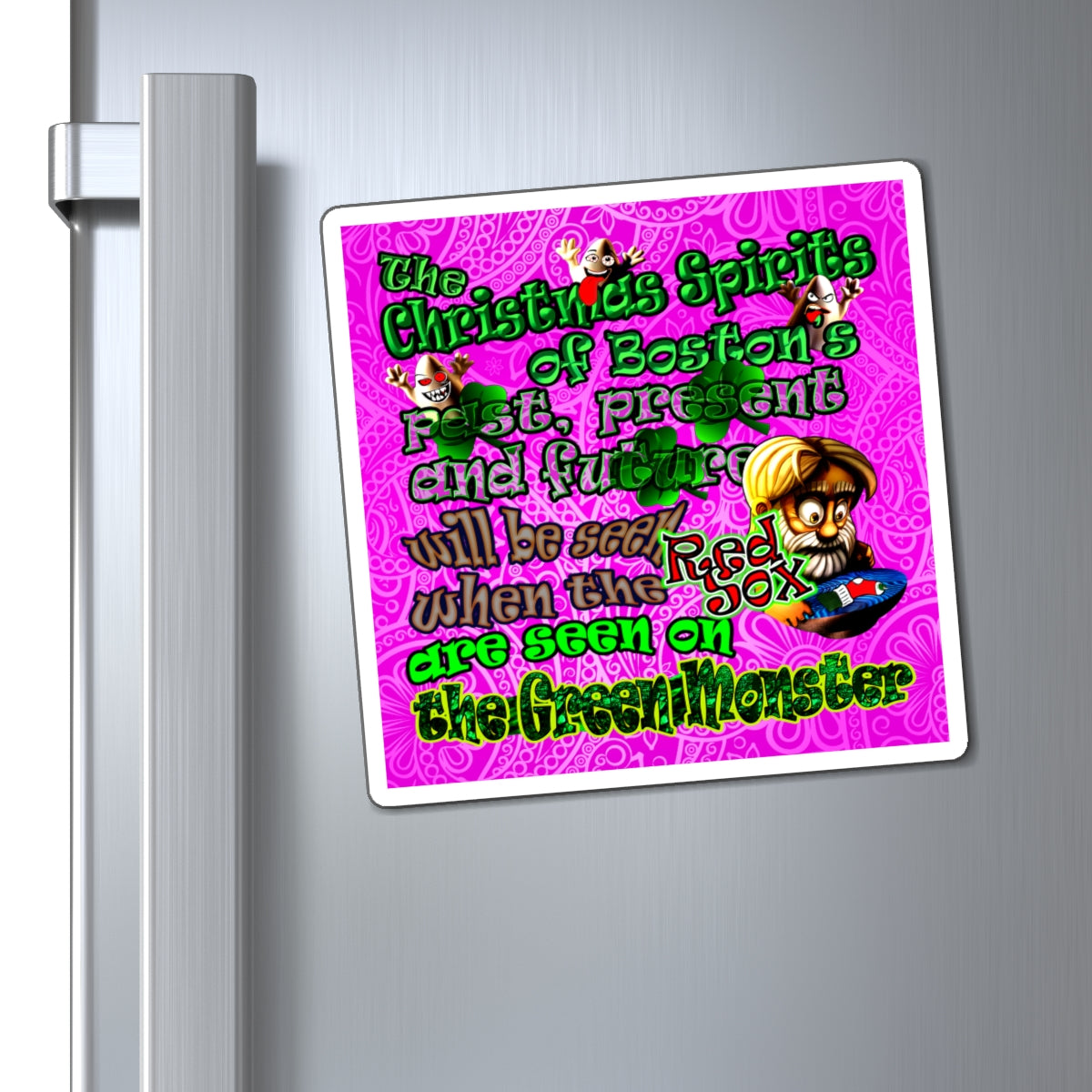 christmas spirits of boston - Magnets - (pink swirl)