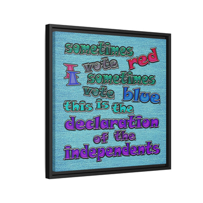 declaration of the independents - framed canvas art (faded blue)