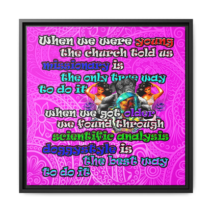 doggystyle - framed canvas art (pink swirl)