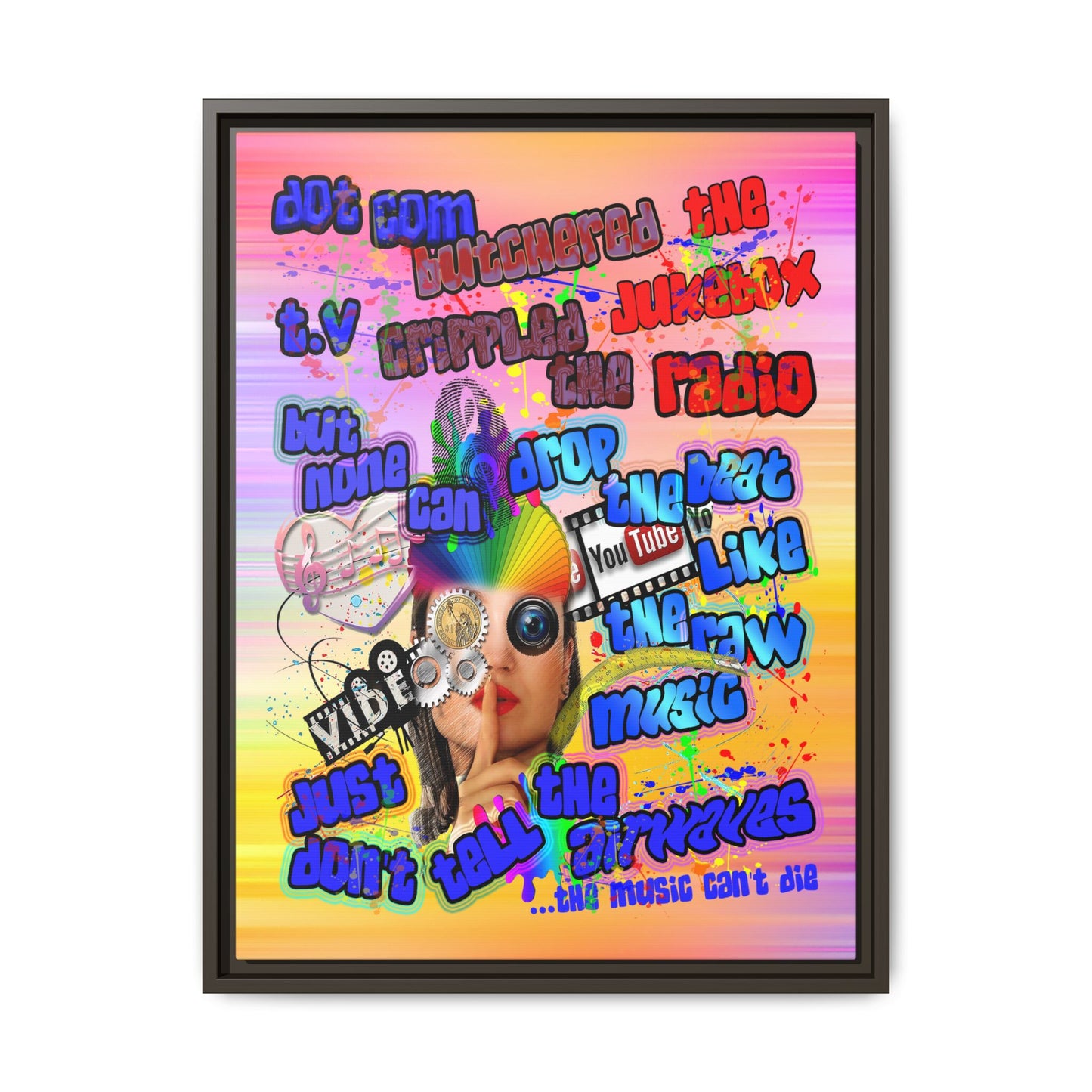 drop the beat - framed canvas art (color blur)