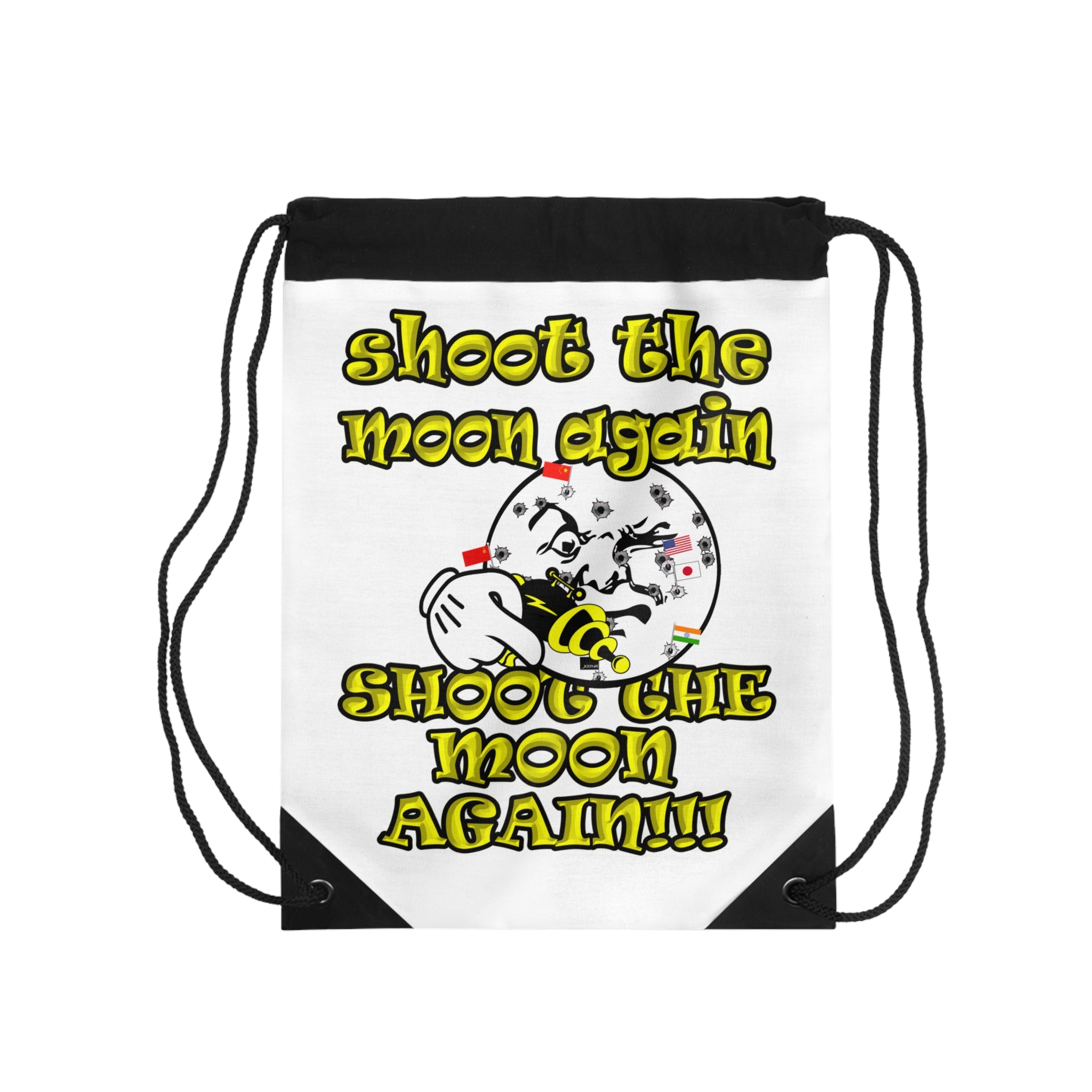 shoot the moon again - Drawstring Bag (white)