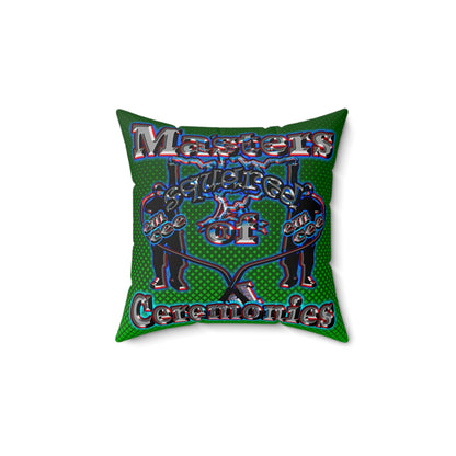 em cee squared - Spun Polyester Square Pillow - (logo green)