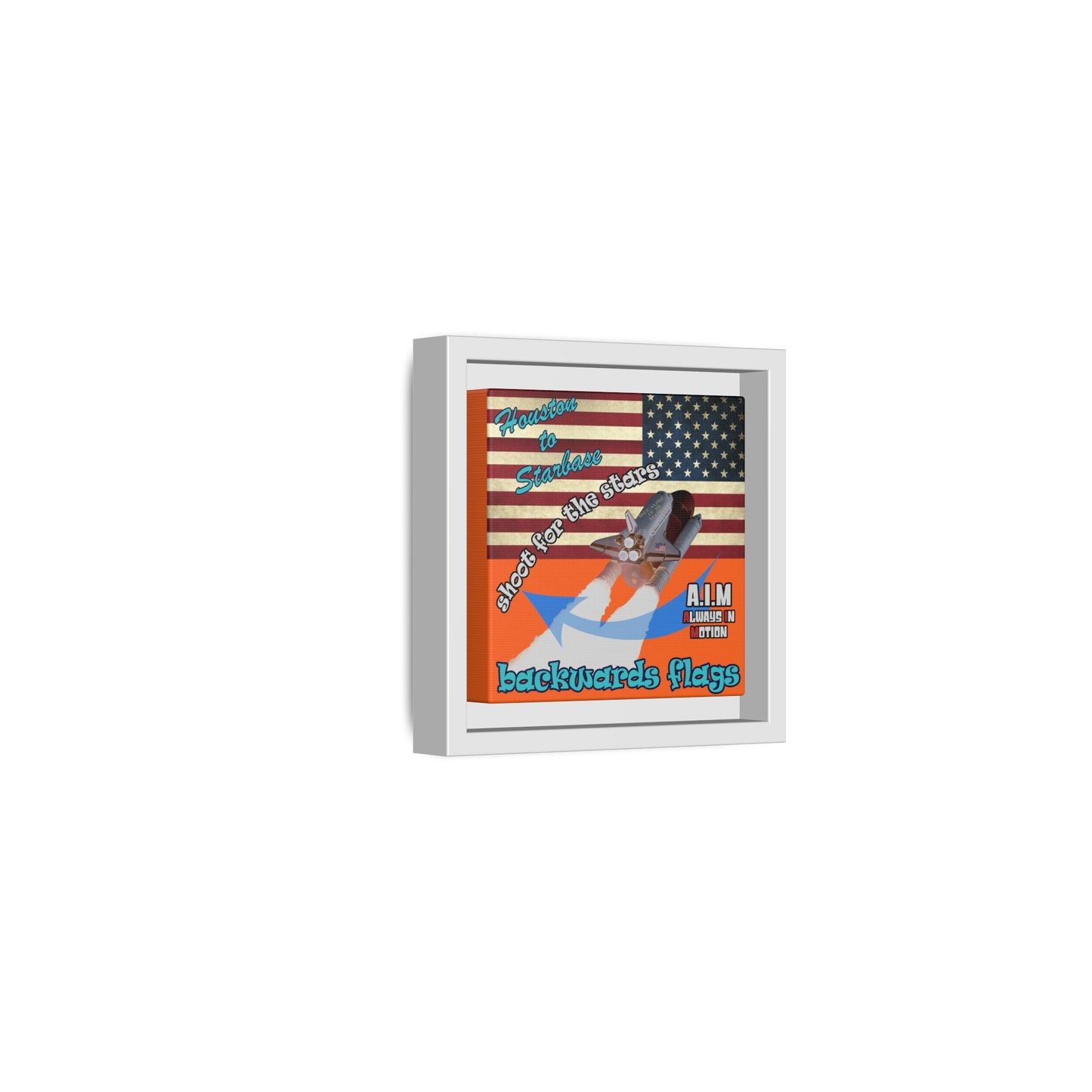 shoot for the stars - framed canvas art (orange)