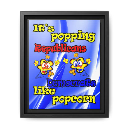 popping like popcorn - framed canvas art (blue-white wave)