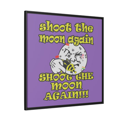 shoot the moon again - framed canvas art (light purple)