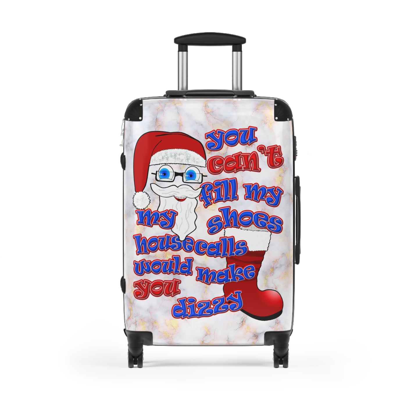 santa's shoes - Suitcase (white marble)