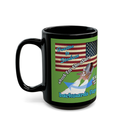 shoot for the stars - Black Mug (green)